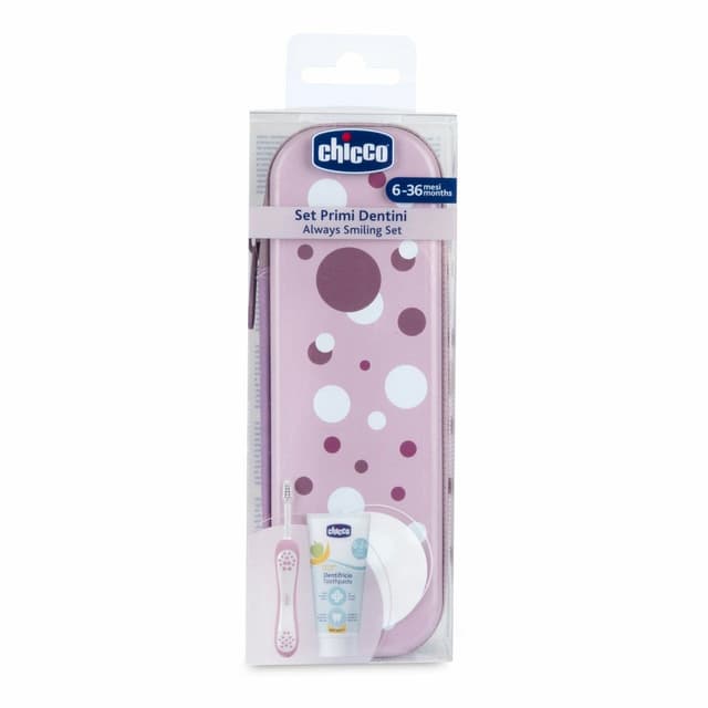 Chicco Set de Higiene Bucal – a partir de 6 meses, Rosa