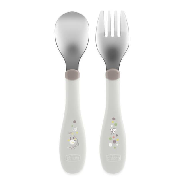 Chicco Cubierto Infantil de Acero Inoxidable +18 meses – Gris