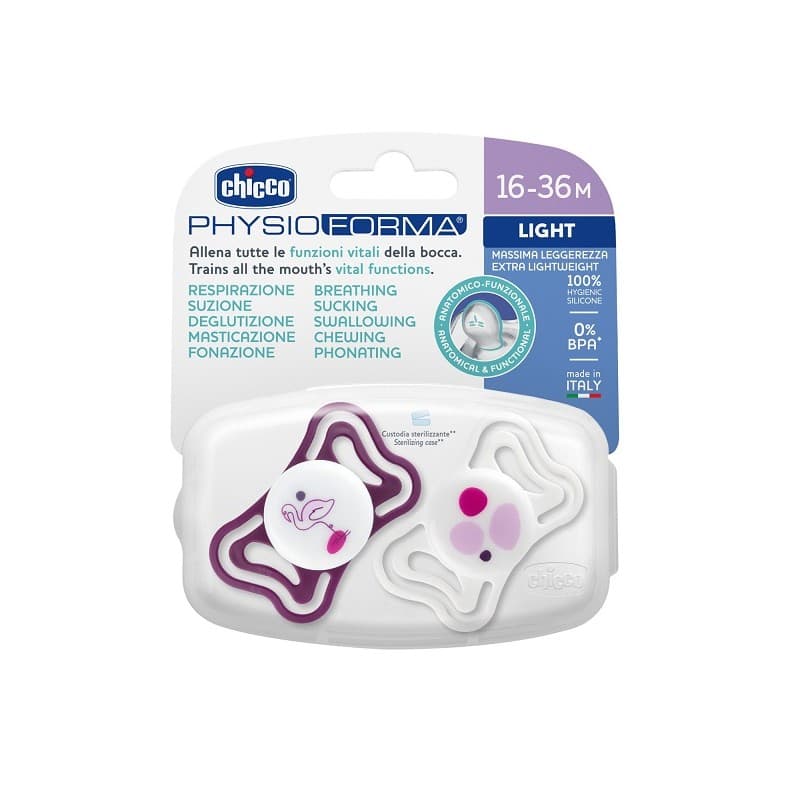 Chicco Succhietto Light Rojo – 16-36 meses, pack de 2 unidades
