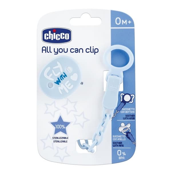 Chicco Clip universal para chupete azul