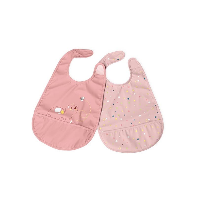 Chicco Baberos para Comer 2 uds. – Rosa (a partir de 6 meses)