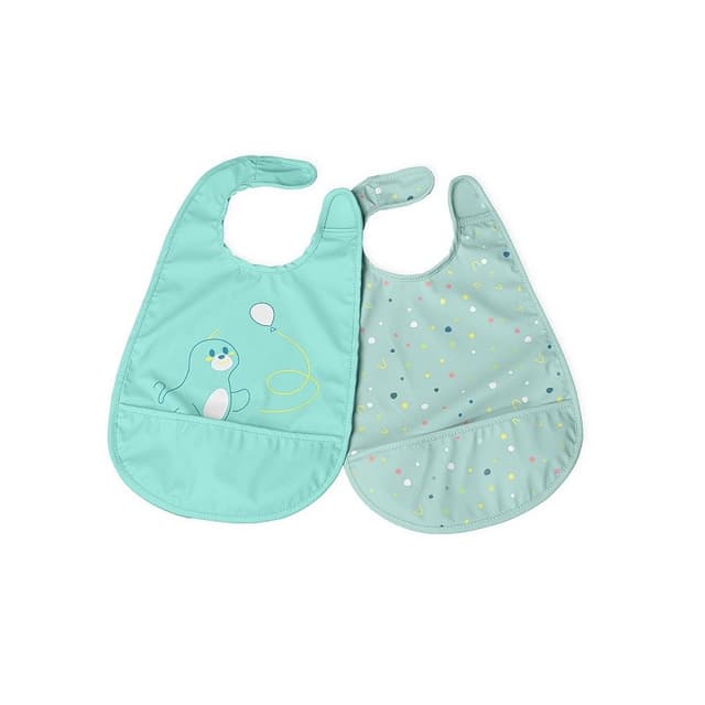 Chicco Baberos para Comer 2 uds. – Azul (a partir de 6 meses)