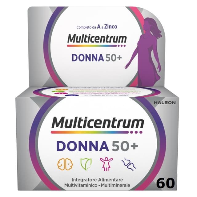 Multivitamínico + Minerales – 60 comprimidos para mujeres | Multicentrum Donna 50+