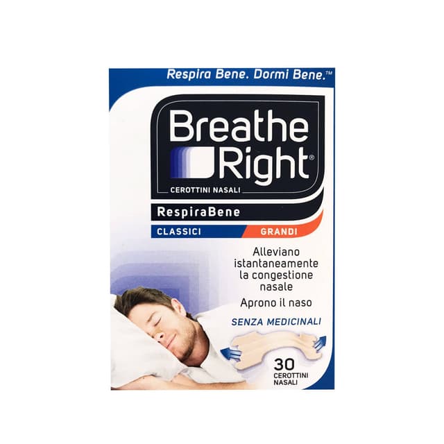 Breath Right Clásicos Talla Grande – 30 parches nasales