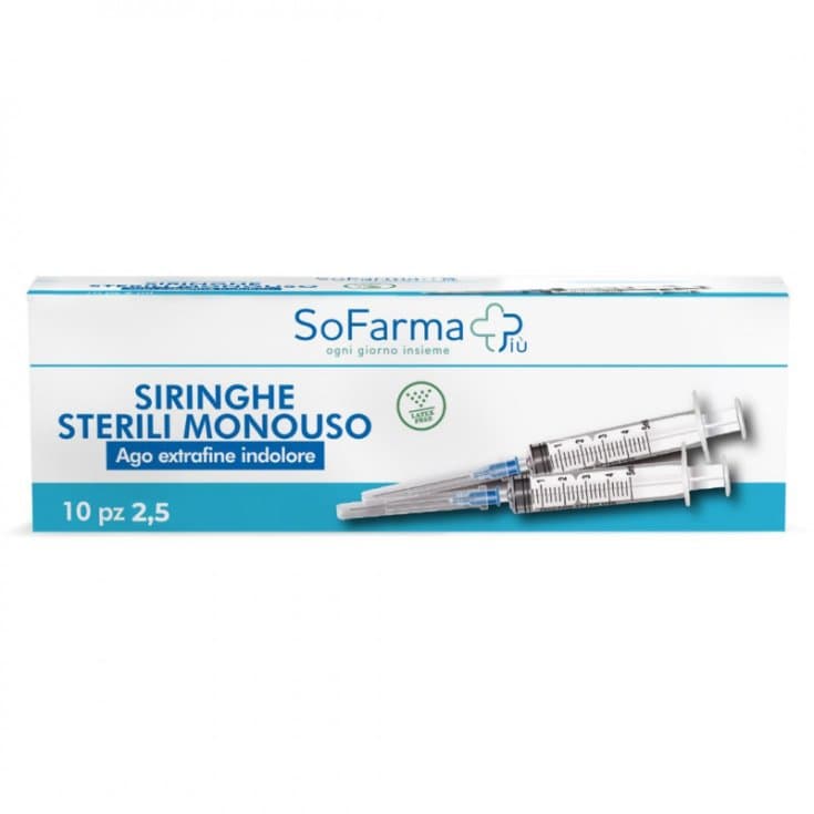 Jeringas 2,5 ml con aguja G23 – 10 unidades, estériles