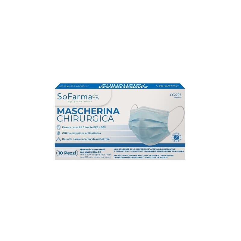 Mascarilla Quirúrgica SF+ – 10 unidades