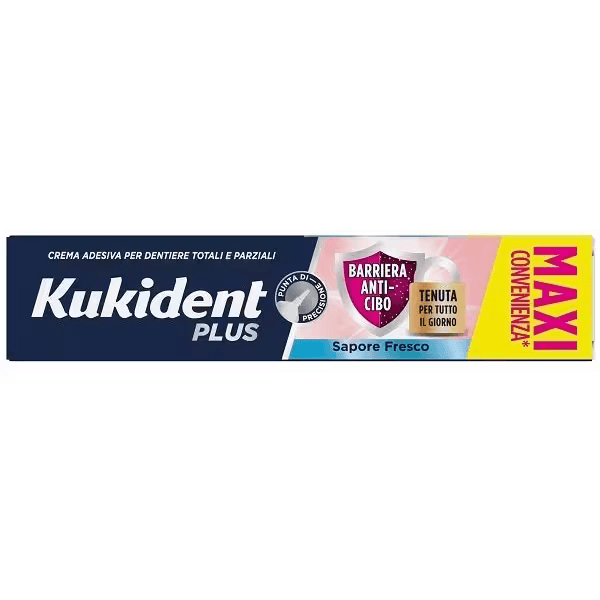 Kukident Plus Barriera Anti-Cibo – Crema adhesiva para prótesis dentales