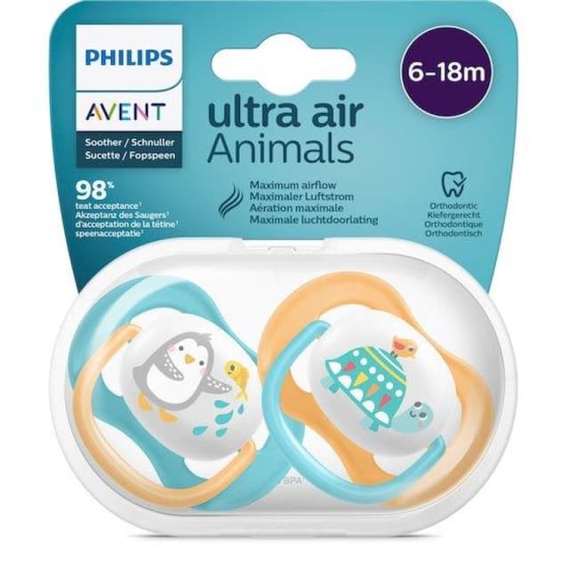 AVENT Ultra Air Chupete Pingüino/Tucán – pack de 2