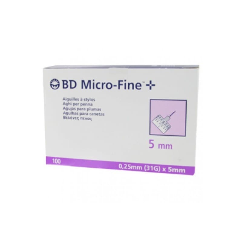 BD Micro-Fine Agujas para Pluma 31G x 5 mm – 100 unidades