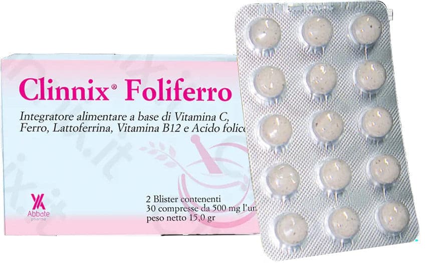 Clinnix-Foliferro Hierro + Lactoferrina – 30 comprimidos