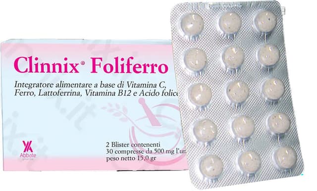 Clinnix-Foliferro Hierro + Lactoferrina – 30 comprimidos