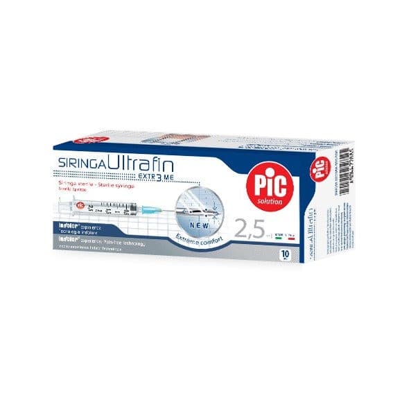 PIC Jeringas Desechables 2,5 ml con aguja – 10 unidades estériles