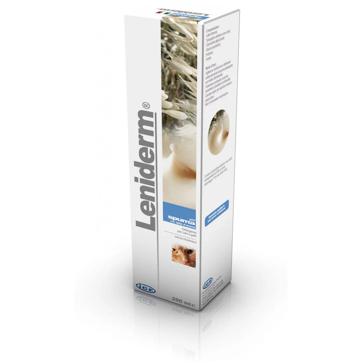 Leniderm Espuma Limpiadora para Mascotas – 200 ml, producto veterinario