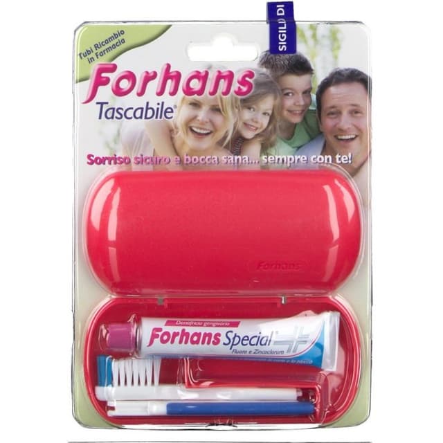 Forhans Cepillo de Dientes de Bolsillo + 1 Pasta Dental – Set de viaje