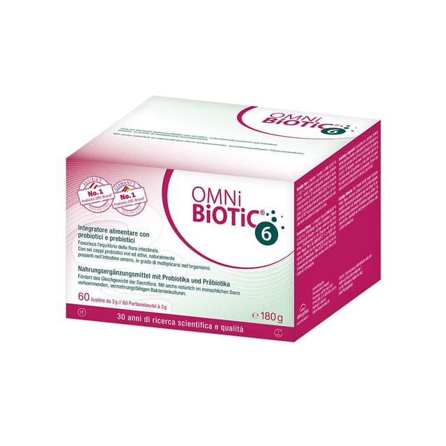 OMNI BIOTIC 6 – Inulina + probióticos con bacterias lácticas – 60 sobres