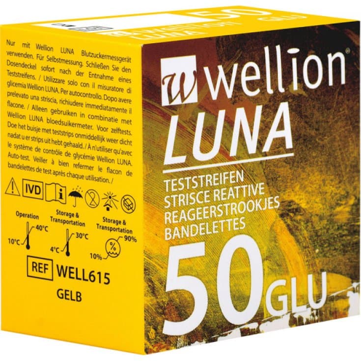 Wellion Luna Tiras Reactivas Glucemia – 50 unidades