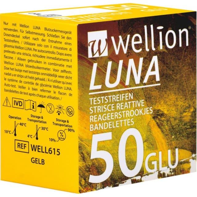 Wellion Luna Tiras Reactivas Glucemia – 50 unidades