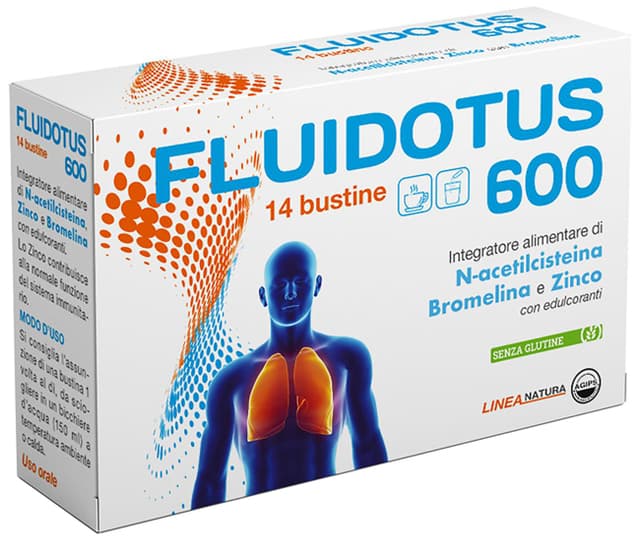 Acetilcisteína 600 mg + Bromelaína – 14 sobres | Fluidotus 600