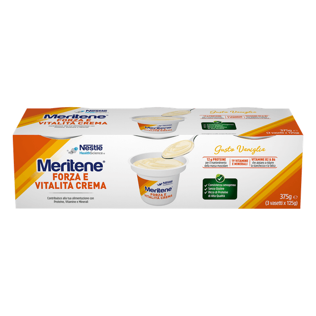 Meritene Crema Vainilla – 3 x 125 g postre proteico con vitaminas
