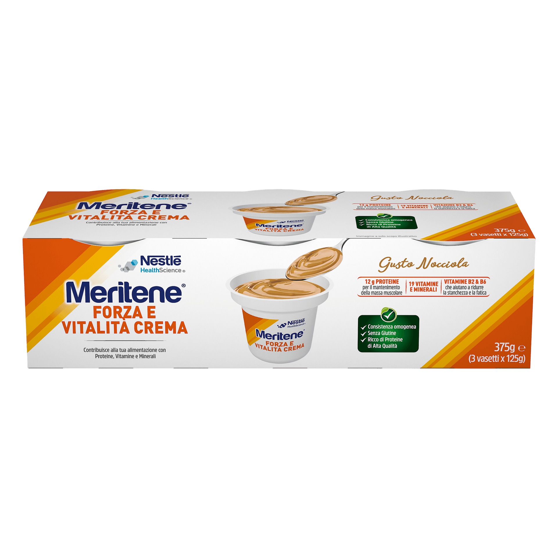 Meritene Crema Avellana – 3 x 125 g Postre Proteico
