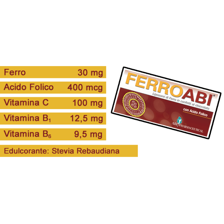 Hierro + Vitamina C – 20 comprimidos sabor chocolate | Ferro Abi
