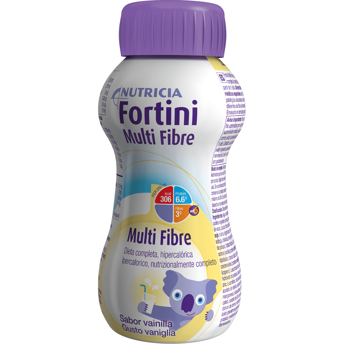 Fortini Multi Fibre Vainilla – Batido nutricional infantil, 200 ml