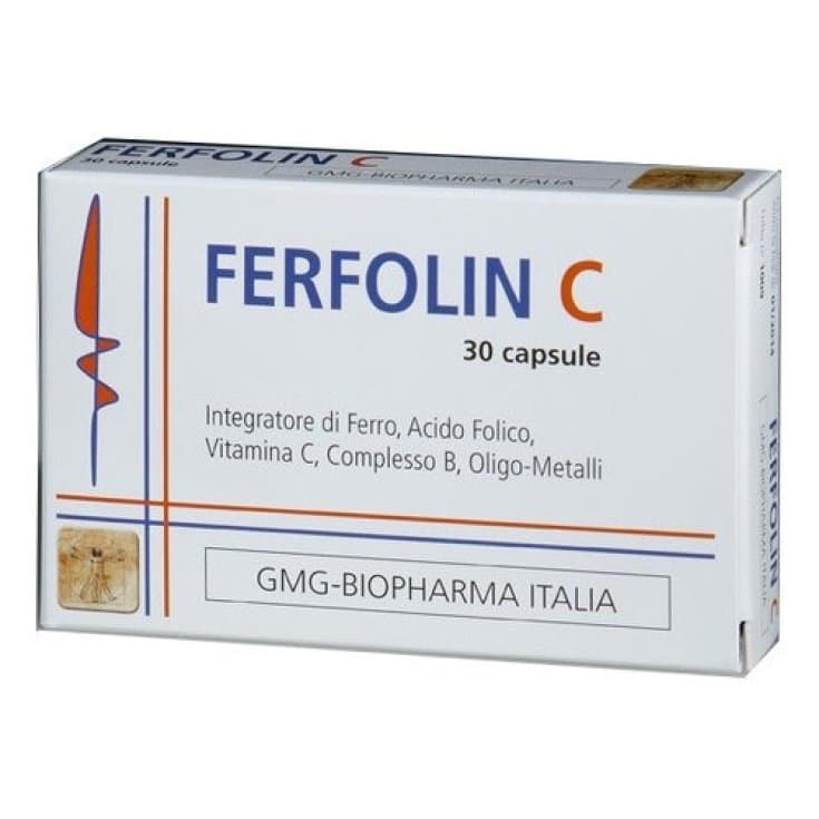 Ferfolin C – 30 cápsulas con hierro, ácido fólico y vitamina C