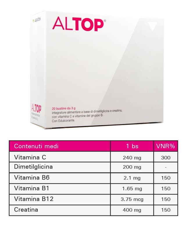 Vitamina C + Creatina – 20 sobres | Altop