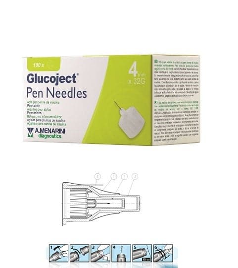 Glucoject Pen Needles 4 mm G32 – Agujas para pluma de insulina