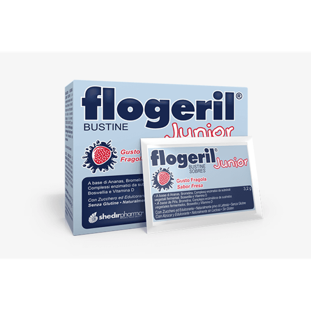 Bromelaína + Incienso (Boswellia) – 20 sobres | Flogeril Junior Fragola