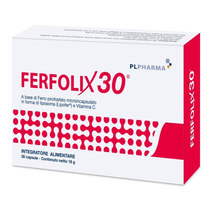 Ferfolix Hierro 30 mg + Vitamina C – 30 cápsulas
