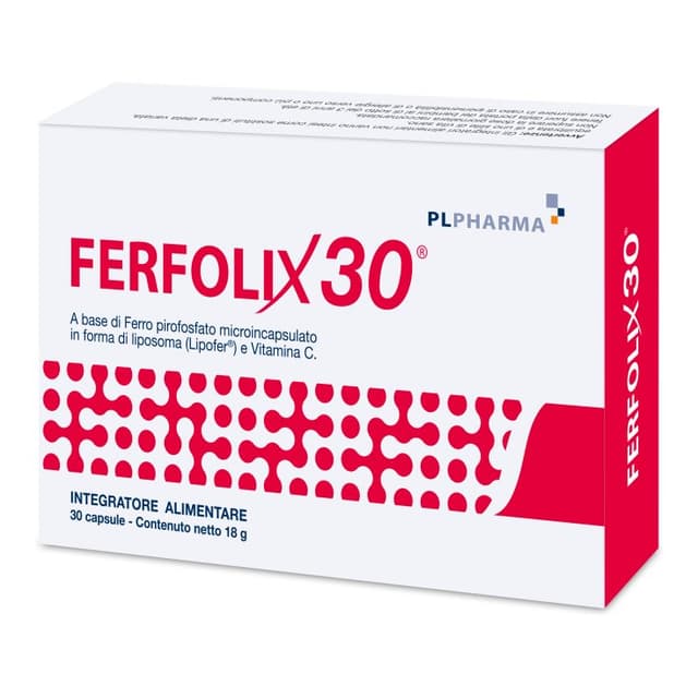 Ferfolix Hierro 30 mg + Vitamina C – 30 cápsulas