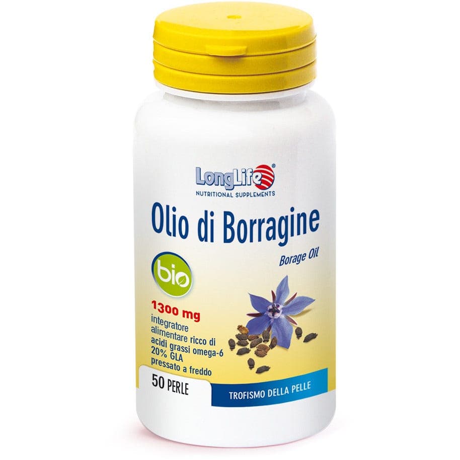 LongLife Aceite de Borraja Ecológico – 50 perlas con ácido gamma-linolénico