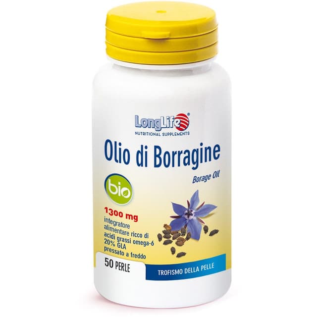 LongLife Aceite de Borraja Ecológico – 50 perlas con ácido gamma-linolénico