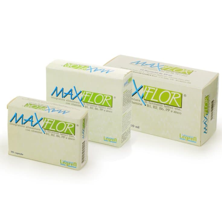 Maxiflor Probióticos con Bacterias Lácticas – 30 cápsulas de 11 g | Legren Maxiflor