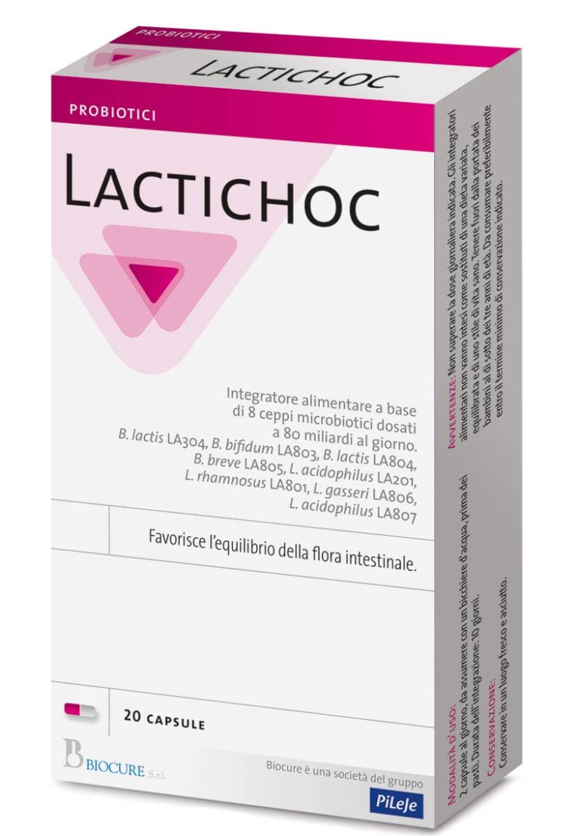 Probióticos con bacterias del ácido láctico – 20 cápsulas | Lactiplus Choco