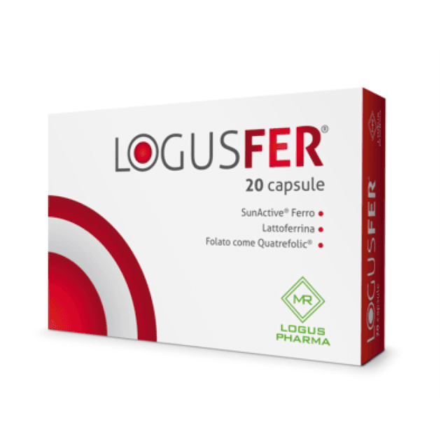 Hierro 30 mg + Lactoferrina – 20 cápsulas | Logusfer