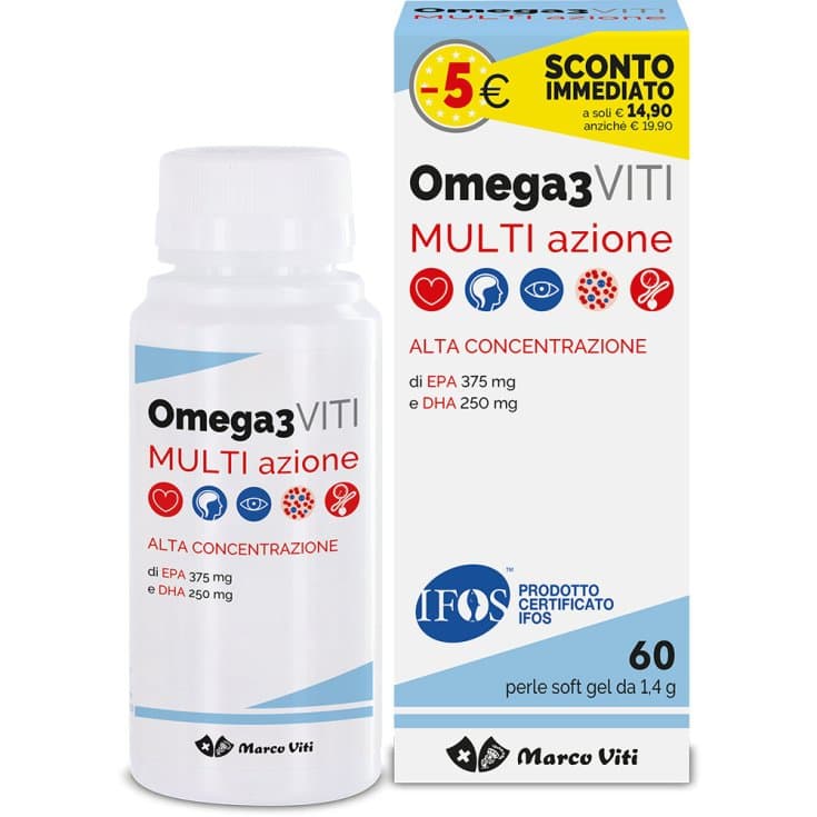Omega 3 Multiazione – 60 cápsulas, complemento alimenticio