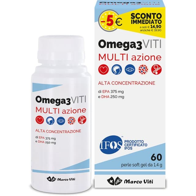 Omega 3 Multiazione – 60 cápsulas, complemento alimenticio
