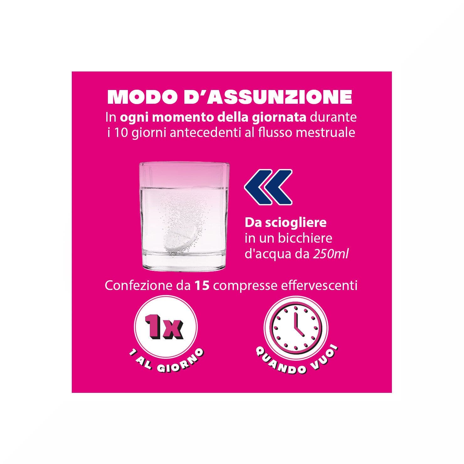 Magnesio 300 mg + Vitamina B6 – 15 comprimidos efervescentes | Buscofen Premestruale