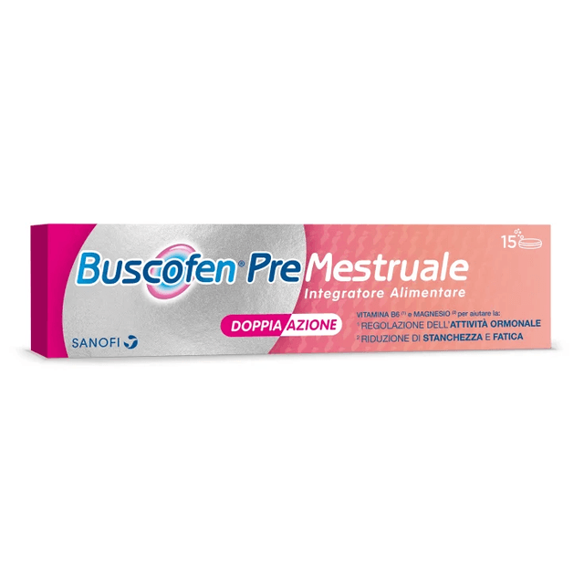 Magnesio 300 mg + Vitamina B6 – 15 comprimidos efervescentes | Buscofen Premestruale