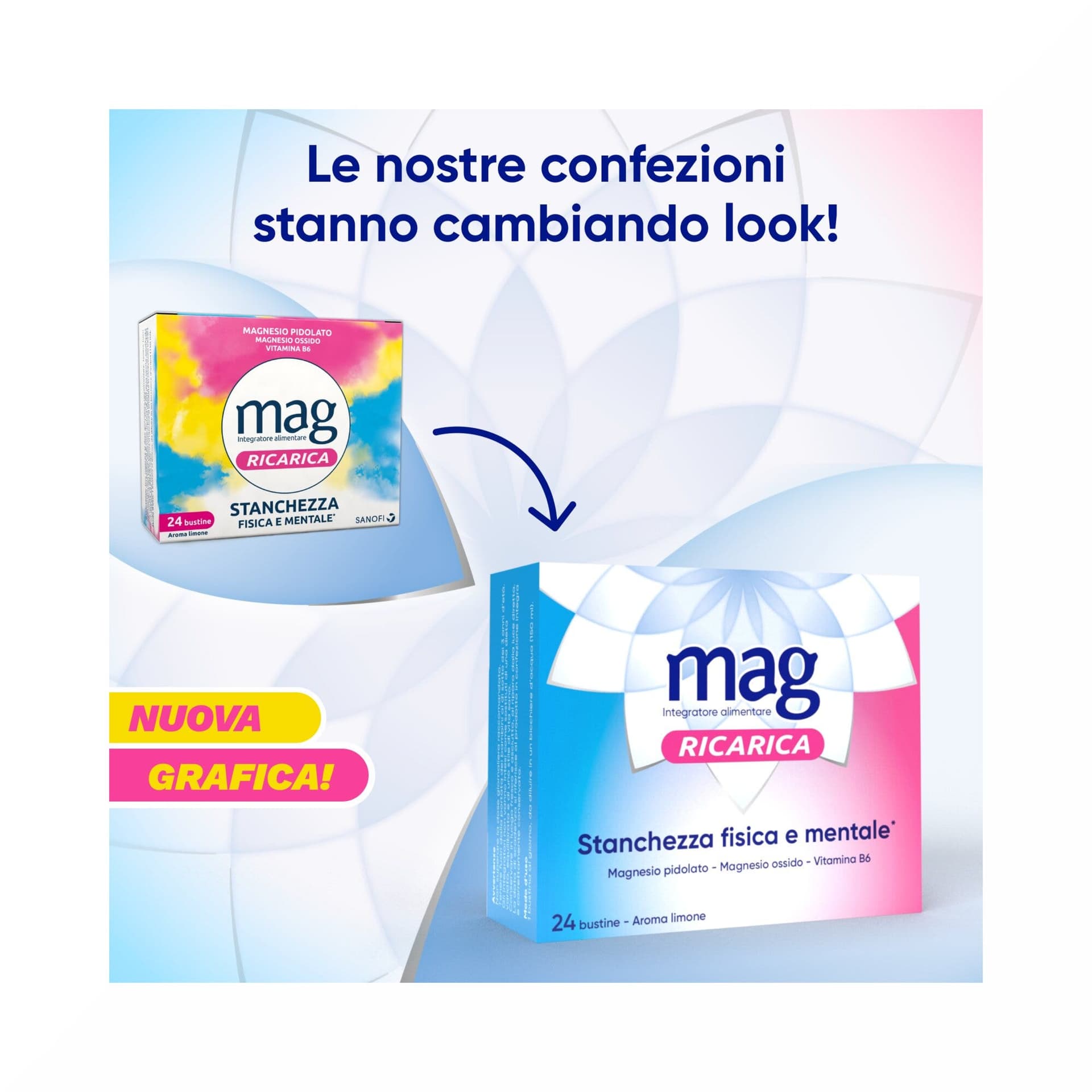 Mag Ricarica 24 Ore Magnesio 300 mg + Vitamina B6 – 24 sobres