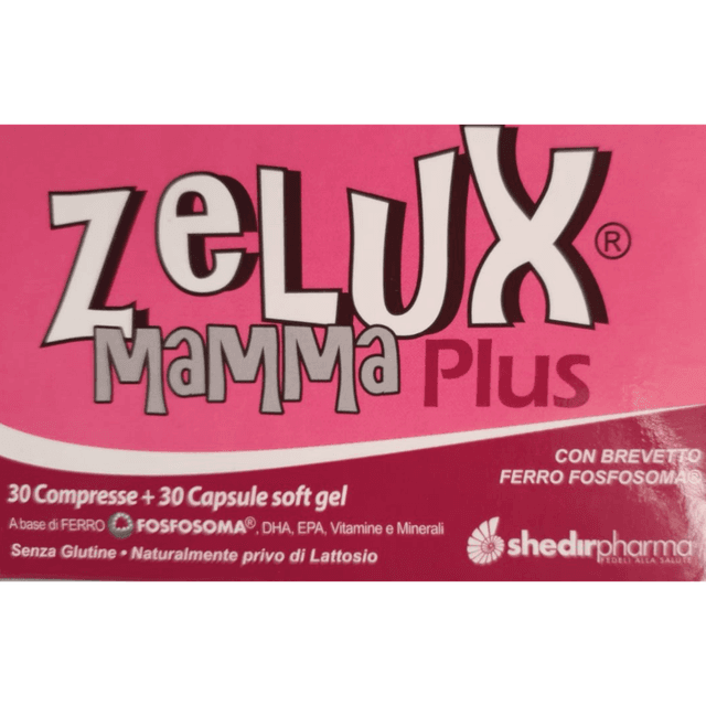 Hierro + Omega-3 EPA & DHA – 30 comprimidos + 30 cápsulas | Zelux Mamma Plus