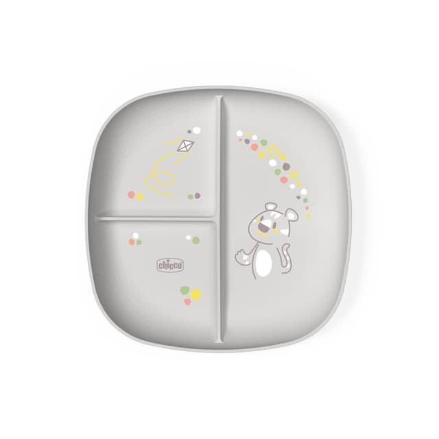 Chicco Plato de Porciones 18M+ Gris