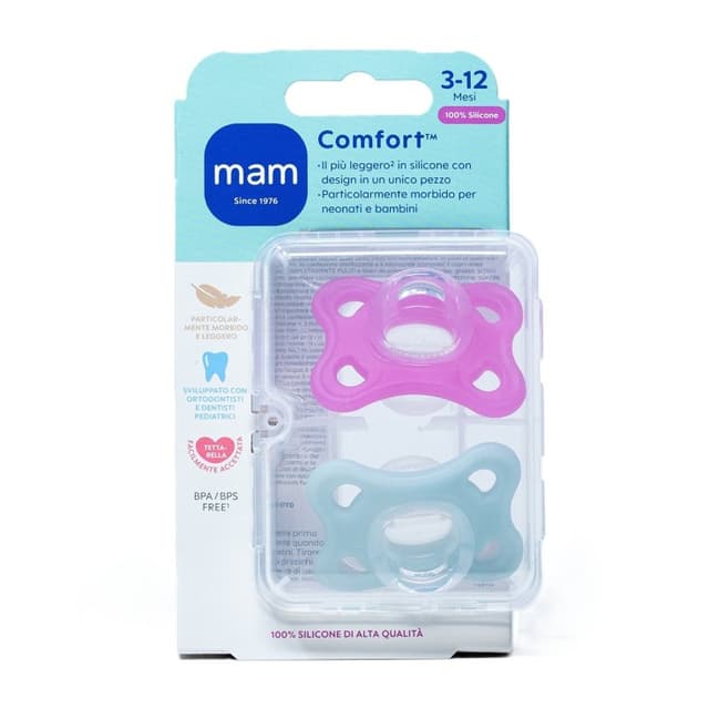 MAM Comfort Chupete de Silicona 3–12 meses – 2 unidades