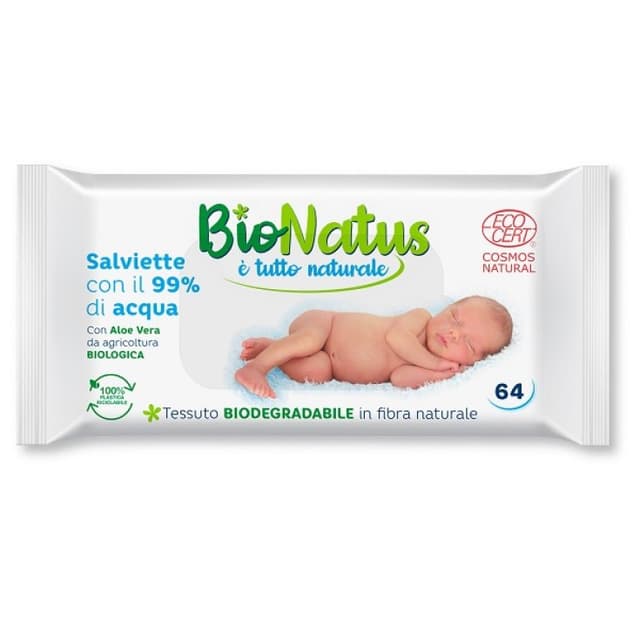 Toallitas húmedas Bionatus 99 % Agua – 64 toallitas