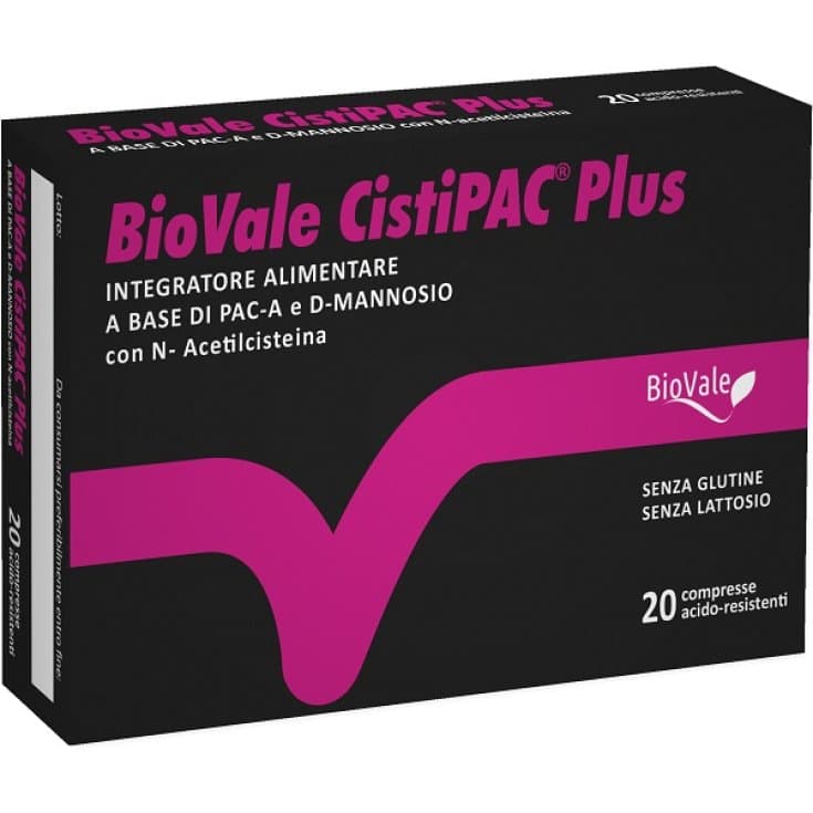 D-Manosa 1.000 mg + Arándano rojo – 20 comprimidos | Biovale Cistipac Plus