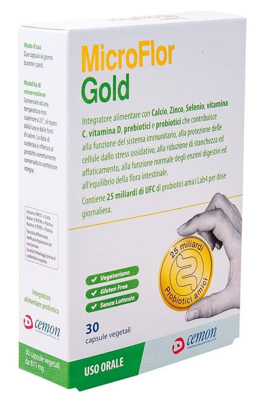Microflor Gold – 30 cápsulas con bacterias lácticas