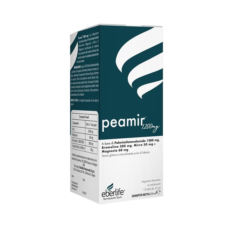Palmitoiletanolamida (PEA) 1.200 mg + Magnesio – 15 sticks | Peamir 1200