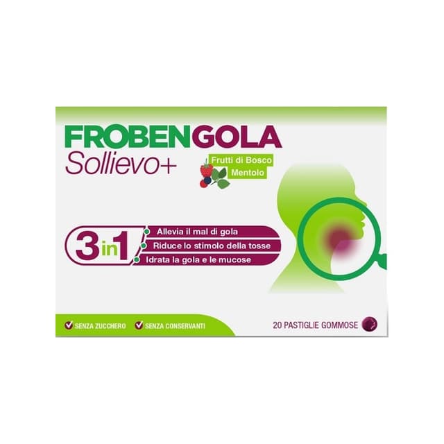 Frobengola Sollievo+ – 20 pastillas para la garganta